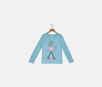 Kids Girls Best Day Ever Print Tops  Blue Combo - thumbnail