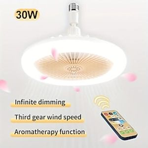 Ceiling Fan With Lights Fan Light E27 Base 3000K-6000K Enclosed Low Profile Fan Lights LED Dimmable Light Kit Lamp Modern Silent Indoor Flush Mount Ceiling Fan For Living Room Bedroom Easy To Install Lightinthebox