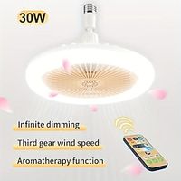 Ceiling Fan With Lights Fan Light E27 Base 3000K-6000K Enclosed Low Profile Fan Lights LED Dimmable Light Kit Lamp Modern Silent Indoor Flush Mount Ceiling Fan For Living Room Bedroom Easy To Install Lightinthebox - thumbnail