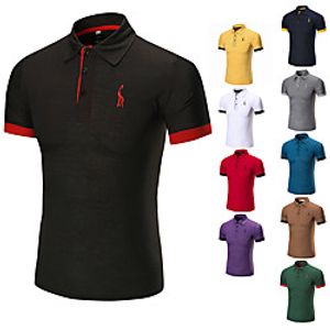 Men's T shirt Hiking Tee shirt Hiking Polo Shirt Short Sleeve Tee Tshirt Top Outdoor Quick Dry Lightweight Breathable Sweat wicking Autumn  Fall Spring Summer Navy White Black Fishing Climbing Lightinthebox