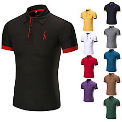 Men's T shirt Hiking Tee shirt Hiking Polo Shirt Short Sleeve Tee Tshirt Top Outdoor Quick Dry Lightweight Breathable Sweat wicking Autumn  Fall Spring Summer Navy White Black Fishing Climbing Lightinthebox