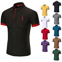 Men's T shirt Hiking Tee shirt Hiking Polo Shirt Short Sleeve Tee Tshirt Top Outdoor Quick Dry Lightweight Breathable Sweat wicking Autumn  Fall Spring Summer Navy White Black Fishing Climbing Lightinthebox - thumbnail