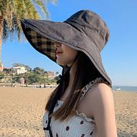 Women's Hat Bucket Hat Sun Hat Portable Sun Protection Outdoor Street Weekend Pure Color Plaid Pure Color Lightinthebox