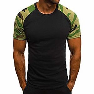 mens camouflage t shirts hip hop ripped short sleeve slim fit shirt Lightinthebox