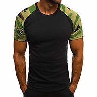 mens camouflage t shirts hip hop ripped short sleeve slim fit shirt Lightinthebox - thumbnail