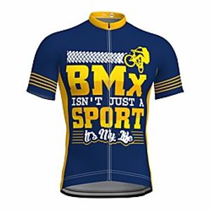 21Grams Men's Short Sleeve Cycling Jersey Summer Spandex Dark Navy Bike Top Mountain Bike MTB Road Bike Cycling Quick Dry Moisture Wicking Sports Clothing Apparel  Athleisure Lightinthebox