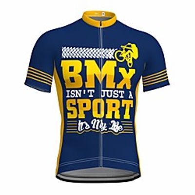 21Grams Men's Short Sleeve Cycling Jersey Summer Spandex Dark Navy Bike Top Mountain Bike MTB Road Bike Cycling Quick Dry Moisture Wicking Sports Clothing Apparel  Athleisure Lightinthebox