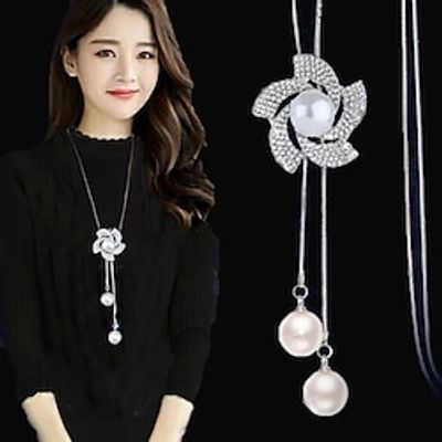 Korean Version Of Autumn And Winter Crystal Sweater Chain Necklace Wholesale High-end Women's Long Chain Versatile Tassel Pearl Pendant With Accessories Lightinthebox Korean Version Of Autumn And Winter Crystal Sweater Chain Necklace Wholesale High-end Women's Long Chain Versatile Tassel Pearl Pendant With Accessories Lightinthebox