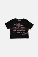 Kids Girls Graphic Print Tee  Black - thumbnail