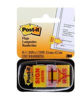 3M POST-IT FLAGS 680-9, SIGN HERE, 25.4X43,2MM, 50/DISPENSER, YELLOW