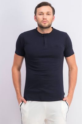 Mens Short Sleeve Henley Tee Dark Navy Mens Short Sleeve Henley Tee Dark Navy