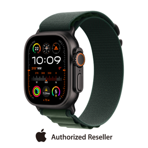 Apple Watch Ultra 2 GPS + Cellular 49mm Black Titanium Case with Dark Green Alpine Loop - Medium