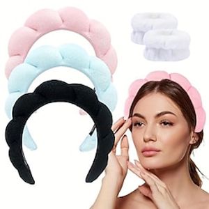 Spa Headbands For Women Girls, Sponge Headband For Washing Face, Makeup Removal, Skincare, Shower, Hair Accessories, Headbands And Wristbands miniinthebox