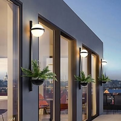 Outdoor Indoor Glass Wall Lamp Waterproof IP65 E27 Simple Globe Design Plant  Wall Light Wall Sconce Iron Art Metal Wall Lantern for Restaurant Aisle Bar Study Corridor Dining Room 110-240V Lightinthebox