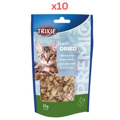 Trixie Premio Freeze Dried Chicken Hearts Cat Treats 25G (Pack of 10)