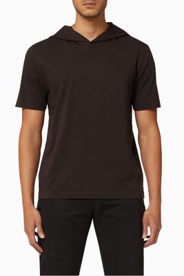 Hooded T-shirt in Light Interlock Jersey Hooded T-shirt in Light Interlock Jersey