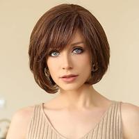 Synthetic Wig Natural Wave Asymmetrical With Bangs Machine Made Wig Short Light Brown Dark Brown Dark Ash Blonde Blonde Synthetic Hair Women's Classic Blonde Brown Light Brown Lightinthebox