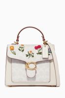 Tabby Top Handle 20 with Floral Embroidery - thumbnail
