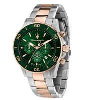 Maserati Competizione 43mm Chr Green Dial Br Ss+Rg Men's Watch