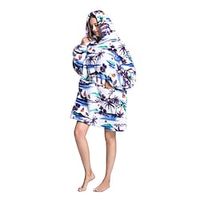 Kid's Adults' Oversized Hoodie Blanket Wearable Blanket With Pocket Shark Panda Penguin Character Onesie Pajamas Flannel Cosplay For Men and Women Boys and Girls Carnival Animal Sleepwear Cartoon Lightinthebox - thumbnail