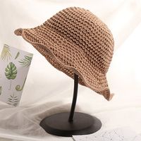Women Foldable Hollow Knitted Bucket Hat