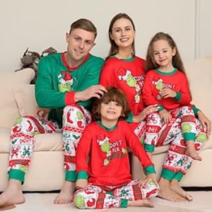 Christmas Pajamas Family Set Ugly Santa Claus Christmas pattern Home Red Long Sleeve Mom Dad and Me Daily Matching Outfits Lightinthebox