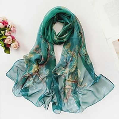 Flower Summer Women Thin Style Scarf Bandana Soft Bandana Female Elegant Shawl Hijab Hairscarves Beach Scarf Lightinthebox