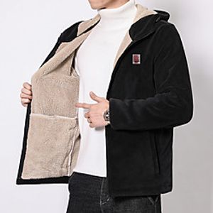 Men's Jacket Sport Daily Winter Regular Coat Stand Collar Regular Fit Thermal Warm Windproof Warm Sporty Elegant Jacket Long Sleeve Letter Embroidered Gray Black miniinthebox