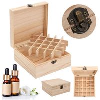 25 Slots Essential Oil Storage Box Wooden Case Aromatherapy Container Organizer