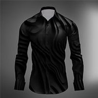 Embossed Relief Pattern Abstract Men's Shirt Daily Wear Going out Weekend Fall  Winter Turndown Long Sleeve White Purple Gray S M L Shirt Lightinthebox - thumbnail