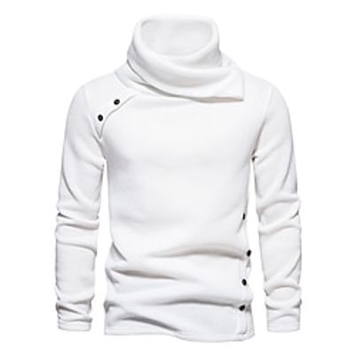 Male Pullover Sweater Jumper Knit Buckle Solid Plain Color Pile Neck Casual Daily Casual Daily Clothing Apparel Spring Fall Black White S M L Lightinthebox Male Pullover Sweater Jumper Knit Buckle Solid Plain Color Pile Neck Casual Daily Casual Daily Clothing Apparel Spring Fall Black White S M L Lightinthebox