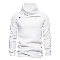 Male Pullover Sweater Jumper Knit Buckle Solid  Plain Color Pile Neck Casual Daily Casual Daily Clothing Apparel Spring Fall Black White S M L Lightinthebox - thumbnail