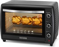 Black+Decker 70L Double Glass Multifunction Toaster Oven With Rotisserie For Toasting, Baking, Broiling, TRO70RDG-B5, Black