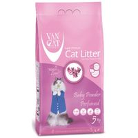 Van Cat White Bentonite Clumping Cat Litter Baby Powder 5Kg