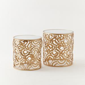 Metallic 2-Piece Accent Table Set