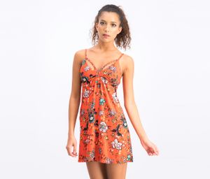 Juniors Printed Braided-Detail Dress  Red Orange