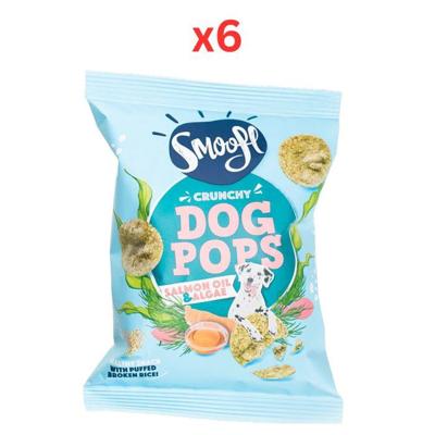 Smoofl Crunchy Salmon & Algae Pops Dog Treats 24G (Pack of 6)