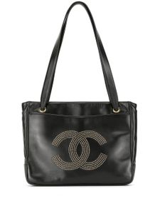 Chanel Pre-Owned 1992 CC studs Jumbo shoulder bag - Black