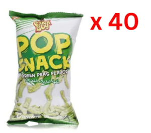 Chick Boy Pop Crunch Green Peas Flavor - 100 Gm Pack Of 40 (UAE Delivery Only)