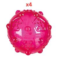 Trixie Thermoplastic Ball Toy For Dogs - Pink 7cm (Pack Of 4)