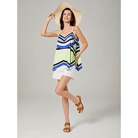 Geometric Pattern Printed Halter Top With a Vacation Theme