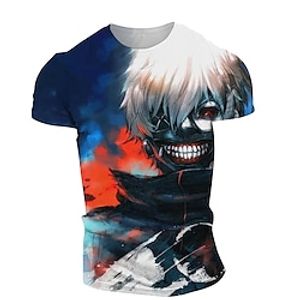 Tokyo Ghoul Kaneki Ken T-shirt Anime Cartoon Anime Classic Retro Vintage T-shirt For Men's Adults' 3D Print 100% Polyester miniinthebox