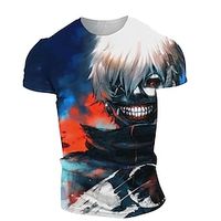 Tokyo Ghoul Kaneki Ken T-shirt Anime Cartoon Anime Classic Retro Vintage T-shirt For Men's Adults' 3D Print 100% Polyester miniinthebox - thumbnail