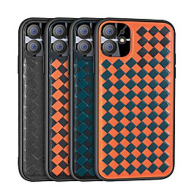 Phone Case For Apple Back Cover Leather iPhone 12 Pro Max 11 SE 2020 X XR XS Max iPhone 11 iPhone XR iPhone 11 Pro iPhone 11 Pro Max iPhone XS Max iphone X / XS iPhone SE 2020 Shockproof Tile Lines miniinthebox