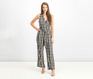 Petite Sleeveless Surplice Jumpsuit  Black Combo