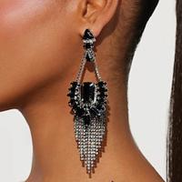 Women's Stud Earrings Drop Earrings Tassel Fringe Precious Statement Imitation Diamond Earrings Jewelry Black For Wedding Party Daily 1 Pair Lightinthebox