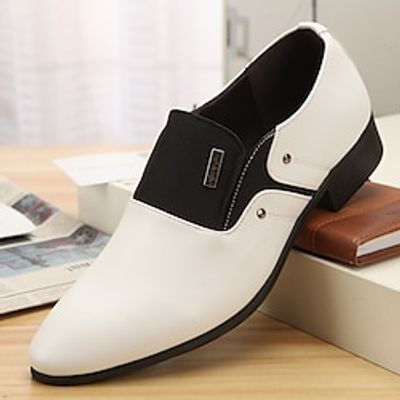 Men's Oxfords Loafers  Slip-Ons Formal Shoes Dress Shoes Business British Gentleman Wedding Party  Evening Microfiber Breathable Loafer Black White Brown Spring Fall Lightinthebox