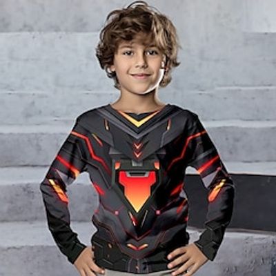 Boys 3D Geometric Tee Shirt Long Sleeve 3D Print Spring Fall Sports Fashion Streetwear Polyester Kids 3-12 Years Crew Neck Outdoor Casual Daily Regular Fit miniinthebox Boys 3D Geometric Tee Shirt Long Sleeve 3D Print Spring Fall Sports Fashion Streetwear Polyester Kids 3-12 Years Crew Neck Outdoor Casual Daily Regular Fit miniinthebox