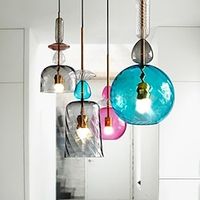 Simplicity Clear Glass Pendant Lamp Nordic Modern Design Restaurant Droplight Home Decor E27 Ceiling Hanging Lamp for Cafe Loft Dessert Shop Bar 110-240V Lightinthebox - thumbnail