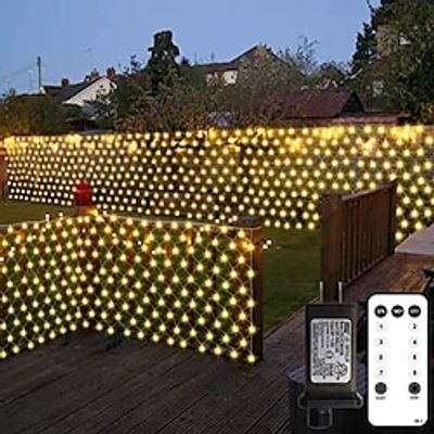 Christmas Outdoor String Lights Net Bush Light Mains Powered Super Bright 67219296LED Fence Garden Net Light Plug in Remote Control Clear Wire Memory Built-in Timer Curtain Lights for Holiday Home Lightinthebox